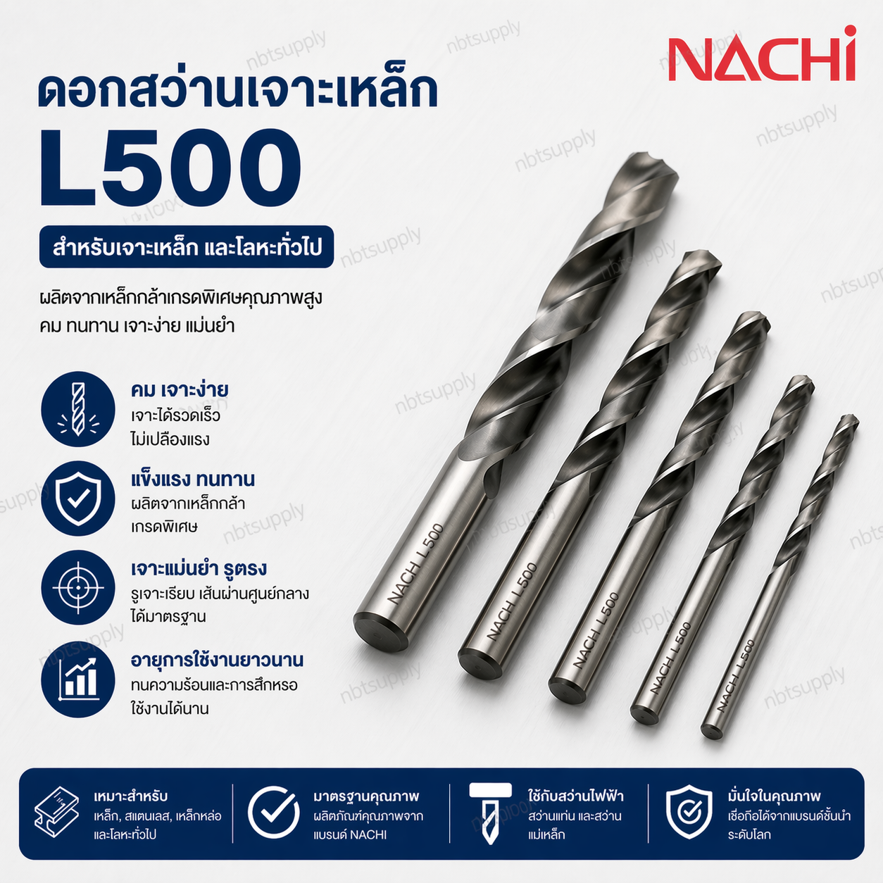 NACHI L500 0.65 ดอกสว่านเจาะเหล็ก